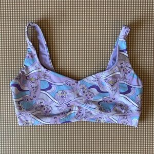 Pacsun purple violet printed women’s sports bra unlined‎ gym yoga workout bra